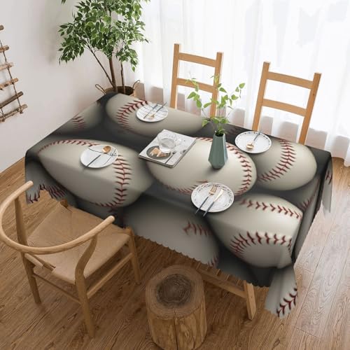 NBSKSDLK Baseball-Tischdecke, rechteckig, wasserdicht, schmutzabweisend, knitterfrei, dekorativ, wiederverwendbar, Polyester-Tischdecken für Hochzeit, Party, Bankett, 137 x 183 cm NBSKSDLK Baseball-Tischdecke, rechteckig, wasserdicht, schmutzabweisend, knitterfrei, dekorativ, wiederverwendbar, Polyester-Tischdecken für Hochzeit, Party, Bankett, 137 x 183 cm von NBSKSDLK