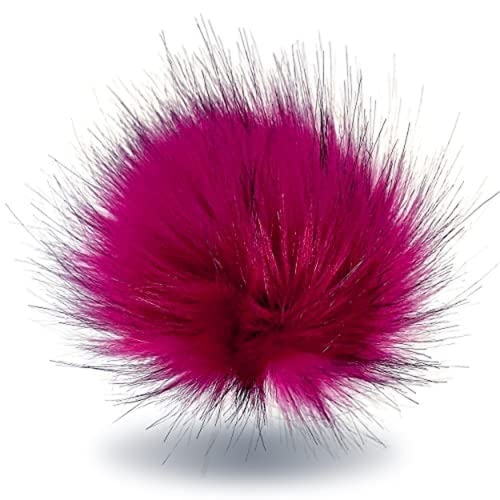 HUAPING 12 cm Webpelzbommel Fellbommel Bommel Mützen Anhänger 12 Stück (Weiß) (Purple,12cm) von NC