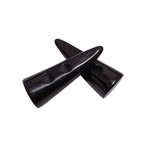 NC 12Pcs Schwarz Harz Ox Horn Toggle Nähen Knöpfe Harz Horn Toggle Mantel Knöpfe Nähen Handwerk DIY Zubehör für Mantel Pullover Jacke Handwerk DIY Zubehör Zahn von NC