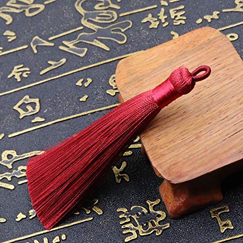 NC 20Pcs Mini Seidenquasten Handgemachte Schlüsselbund Quasten Bulk Charms Anhänger Fransenbesätze mit Schlaufen DIY-Projekte, Lesezeichen Quaste Handmade Soft Ice Silky Quasten von NC