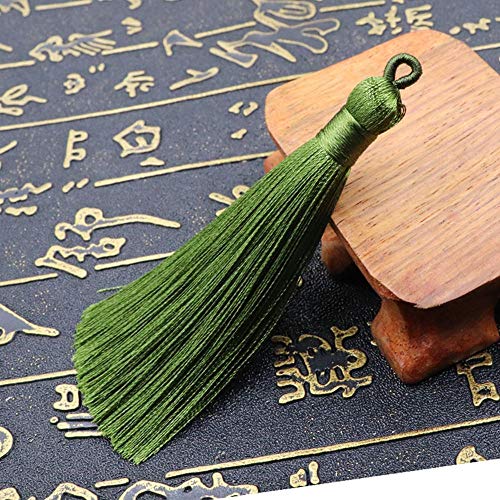 NC 20Pcs Mini Seidenquasten Handgemachte Schlüsselbund Quasten Bulk Charms Anhänger Fransenbesätze mit Schlaufen DIY-Projekte, Lesezeichen Quaste Handmade Soft Ice Silky Quasten von NC