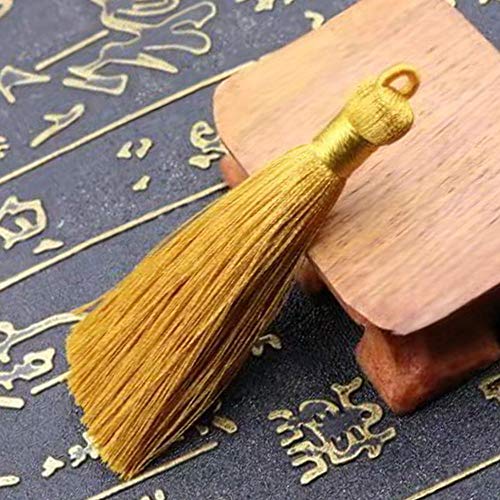 NC 20Pcs Mini Seidenquasten Handgemachte Schlüsselbund Quasten Bulk Charms Anhänger Fransenbesätze mit Schlaufen DIY-Projekte, Lesezeichen Quaste Handmade Soft Ice Silky Quasten von NC