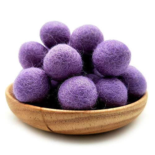 NC 24Pcs 2cm Wollfilz Pom Pom BallsWollfilz Pom Pom Balls 100% natürlicher Wollfilzbälle Perlen DIY Filzball Party Girlande Wollfilzbälle Perlen für DIY Bastelprojekte von NC