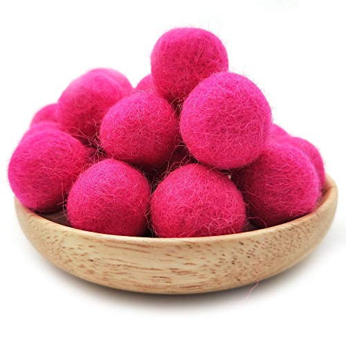 NC 24Pcs 2cm Wollfilz Pom Pom BallsWollfilz Pom Pom Balls 100% natürlicher Wollfilzbälle Perlen DIY Filzball Party Girlande Wollfilzbälle Perlen für DIY Bastelprojekte von NC