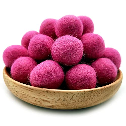 NC 24Pcs 2cm Wollfilz Pom Pom BallsWollfilz Pom Pom Balls 100% natürlicher Wollfilzbälle Perlen DIY Filzball Party Girlande Wollfilzbälle Perlen für DIY Bastelprojekte von NC