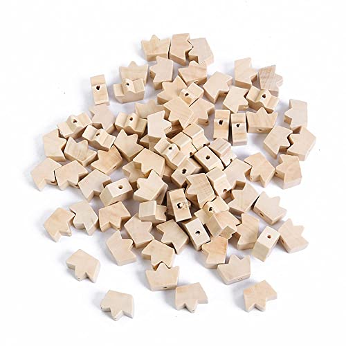 NC 50/100Pcs Holzkrone Perlen Holz Lose Perlen Holz Spacer Perlen für DIY Schmuck Machen Armband Schlüsselanhänger Home Favor Urlaub Dekor Unfertige Holz Spacer Perlen von NC