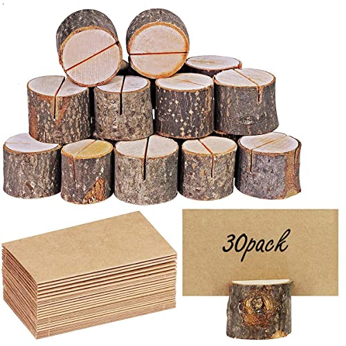 Holz Tischkartenhalter Tischkartenhalter mit Kraftpapier Karten 30 Stück Tischkartenhalter Tischnummer Namenskartenhalter für Party Hochzeit von NCONCO