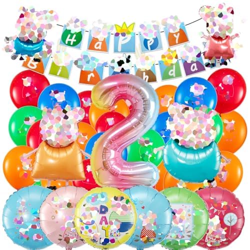 Kindergeburtstag dekoPeppa Wutz luftballon 2 Peppa Wutz geburtstag | geburtstagsdeko jungen 7 jahr, Happy Birthday Dekoration Banner Karikatur von NDCVZCKDF