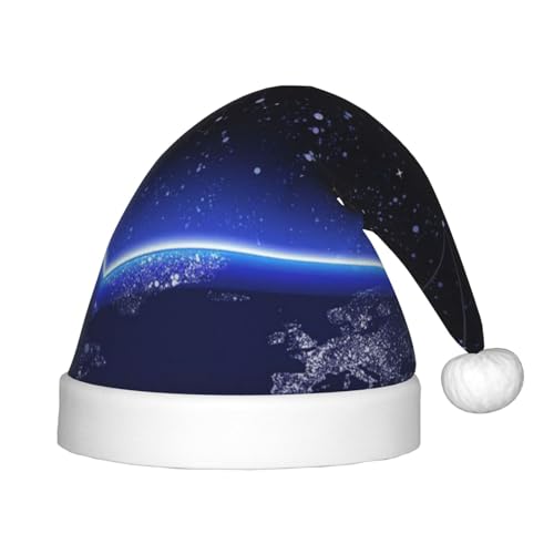 NDDCEDEW Weihnachtsmütze für Kinder, blaue Sternbild, Galaxie, bedruckt, Weihnachtsmütze für Kinder, Unisex, Weihnachtsmütze, lustiger Urlaubsmütze für Weihnachten von NDDCEDEW