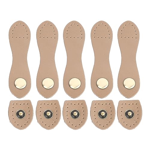 NDNCZDHC 5 Sets Leder-Knopfverschluss-Schnallen, zum Aufnähen von Leder-Geldbörsen-Verschlüssen für Leder-Geldbörsen, Taschen, Notizbücher, Bastelbedarf (Beige) von NDNCZDHC