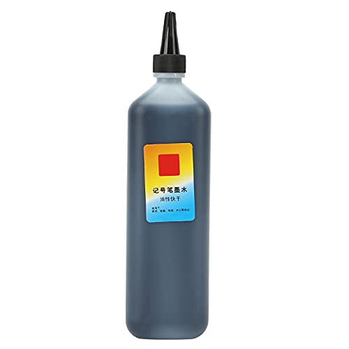 NDNCZDHC Marker-Nachfülltinte, 200 Ml, Farbe, Permanenter Posterstift, Nachfüllflüssigkeit, Schnelle Nachfülltinte, Permanentmarker(Schwarz) von NDNCZDHC