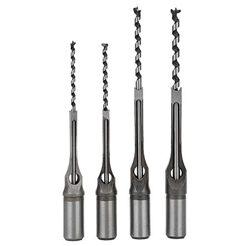 Ndnczdhc 4pcs Quadratlochbohrer, 6 mm/6,4 mm/8mm/9,5 mm Bohrbit Set Lagern Stahlholzbearbeitungsbohrer Bits von NDNCZDHC