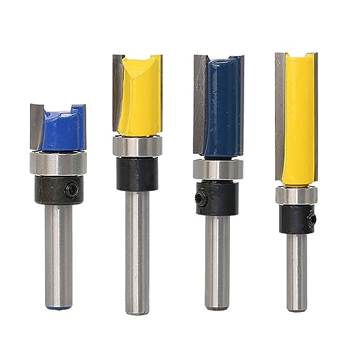 Ndnczdhc 4pcs Router Bit Set, Carbid -Router -Bits 6,35 mm Shank Holzbearbeitung Flush Trimm Router Bit von NDNCZDHC