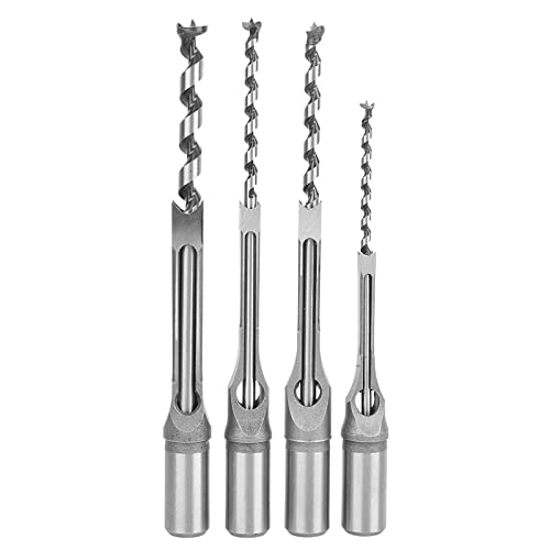 Ndnczdhc 4pcs quadratische Lochbohrbits, 1/4, 5/16, 3/8, 1/2 Holzbearbeitungsmeißel -Meißel -Stahlbohrer Bit von NDNCZDHC