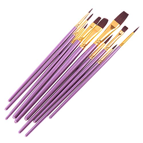 10 Stück/Set Lila Künstler Pinsel Set Nylon Haare Aquarell Ölgemälde Pinsel Zeichnung Kunst Supplies von NDRFAWY