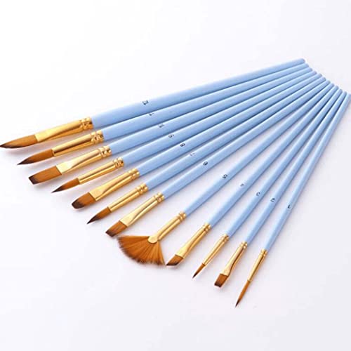 12 Nylon Holzgriff Aquarell Pinsel Stift Set DIY Pinsel Öl Malerei Lieferungen Pinsel Set von NDRFAWY