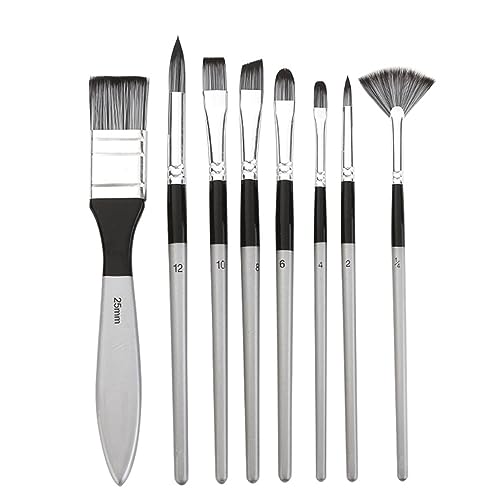 8Pcs Künstler Pinsel Set Mit Tuch Tasche Kunststoff Box Synthetische Nylon Breite Pinsel Für Öl Aquarell Kunst von NDRFAWY