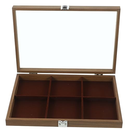 Aufbewahrungsbox für Schmuck Schmuckkasten Holz Schmucktablett Schmuckkasten Gitter Schmuck Organizer Schmuckkasten Hund Transparenter Deckel Schmuckschatulle von NDRFAWY