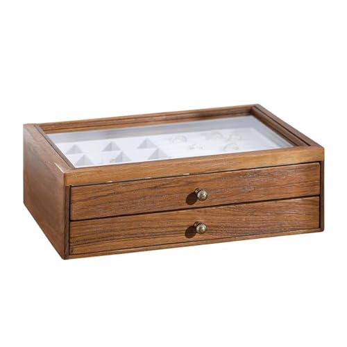 Ringbox Mehrschichtige Massivholz-Aufbewahrungsbox Aufbewahrungsbox Holzohrringe Ohrringe Ohrringe Halskette Schmuck Box Schmuckschachtel Schmuckschatullen von NDRFAWY