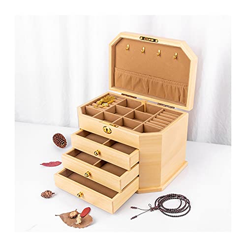 Schmuck Organizer große Holz Schmuckschatulle / Schmucketui mit 2/3 Schubladen Vintage Schmuckkästchen Ring Halskette und Ohrring Schmuckorganizer Organizer für von NDRFAWY