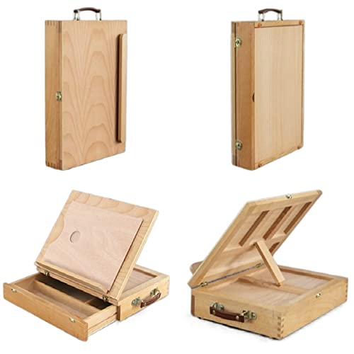 Staffelei Drei Schichten Farbstift Aufbewahrungsbox Desktop Staffelei Massivholz Multi-Layer Farbe Blei Aufbewahrungsbox Holz Malerei von NDRFAWY