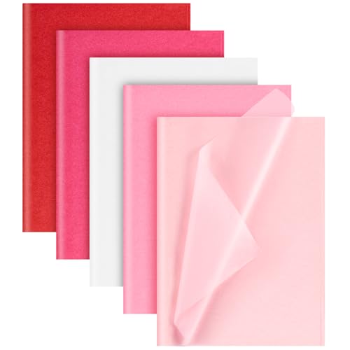 NEBURORA 120 Blatt Seidenpapier in Rot, Rosa und Weiß 35 x 50 cm Geschenkpapier zum Valentinstag Großpackung für selbstgemachte Geschenktüten, Hochzeit, Valentinstag, Party-Dekoration von NEBURORA