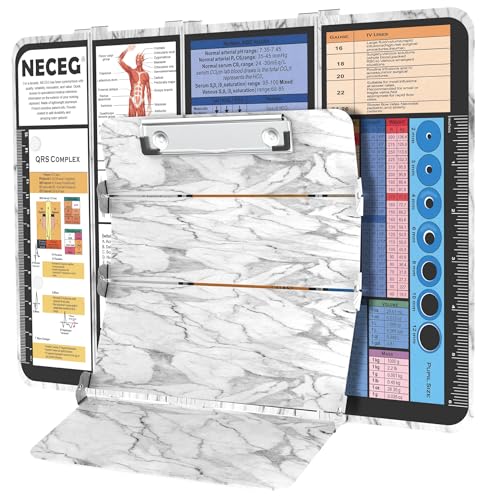 Nursing Klemmbrett, faltbares Klemmbrett, medizinische Krankenpflege-Edition, Spickzettel, Aluminium, 4 Schichten, faltbar, Krankenschwester-Taschengröße, Stift-Clip-Tasche, Klemmbrett für von NECEG