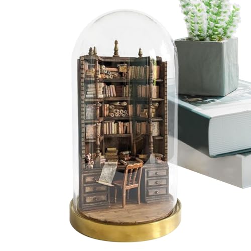 1/2 The Bay Library – Multifunktionales Buchecken-Set, kreative Miniatur-Bibliotheks-Dekorationen, Buch-Bücherregal-Nachbildung, winzige Bibliotheksbuchaufbewahrung, Doollhouse-Bücherregal für von NEECS