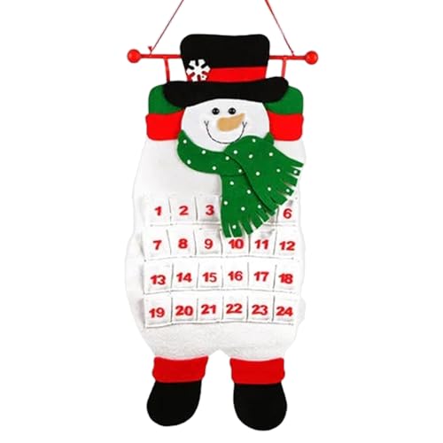 Leerer Adventskalender 2023, Filz Weihnachtsmann Schneemann Elch Weihnachten Countdown Kalender mit 24 Taschen, Kreativer Wandkalender, Weihnachten Adventskalender für Weihnachtsgeschenke von NEECS