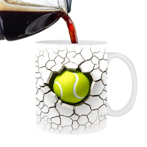 NEECS Lustige Kaffeetasse, Kaffeetasse mit flachem 3D-Effekt, Keramik-Teetasse in lebendigen Farben für Kaffee, Tee, Getränke für Ostern, Weihnachten von NEECS