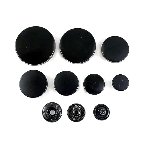 10 Stück 10–25mm Metall-Druckknöpfe zum Nähen von Kleidung, Jacken, Mänteln, Leder, Basteln, Nähzubehör, Schwarz, 17mm von NEFLUM