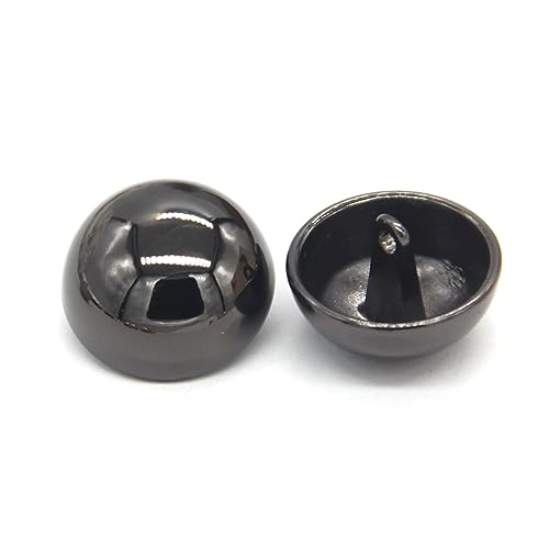 10 Stück runde Pilz-Metallknöpfe 10mm – 25mm für Mäntel, Stricktaschen, Dekoration, Nähknöpfe, Schwarz, 15mm von NEFLUM