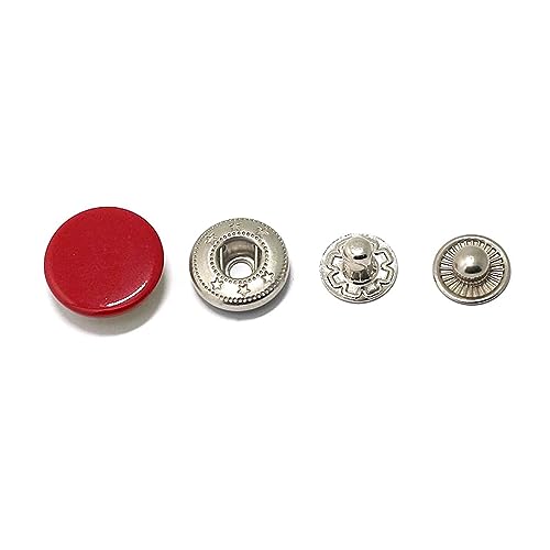 20 Stück 12/15/17mm Retro-Druckknöpfe für Kleidung, Druckknöpfe, DIY-Kleidung, Handnähzubehör, Rot, 12mm von NEFLUM