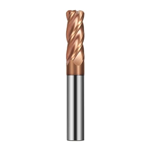 Erweiterter HRC55-Rundfräser In Voller Größe, Bronzebeschichteter R0.2-Bullnose-Schaftfräser, CNC-Bearbeitung, CNC-Schneidwerkzeuge,12R0,5x12x75 von NEFLUM