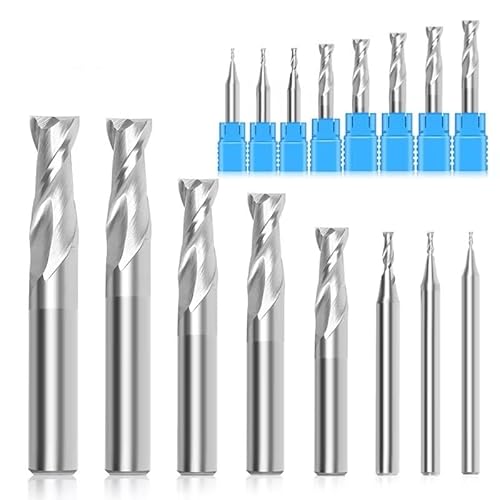 HRC50 2-Flöte Für Aluminium-Schaftfräser 1,0 Mm-12,0 Mm 11-teiliges Set Wolframstahl-Fräser CNC-Bearbeitung Schaftfräserwerkzeuge von NEFLUM