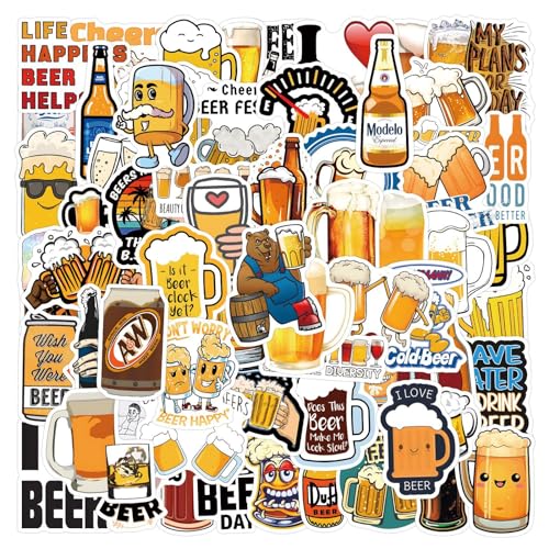 110 Stück Bier Aufkleber Erwachsene Lustige Bier Cartoon Aufkleber Bunte Graffiti Wasserdichte Vinyl Niedliche Becher Aufkleber Laptoptasche Skateboard Wasserflasche für Party und Spaß von NEITWAY