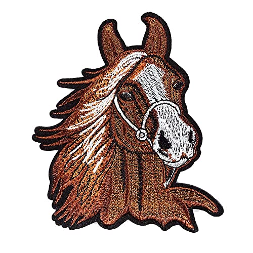 2 Stück Pferd Tier Stickerei Applikation Patches, Hand DIY Zubehör Aufnäher, Zum Aufnähen Patches, Coole Aufnäher für Dekor T-Shirt, Rucksack, Jeans, Jacke, Mütze, Schuhe von NEKOMARUKE