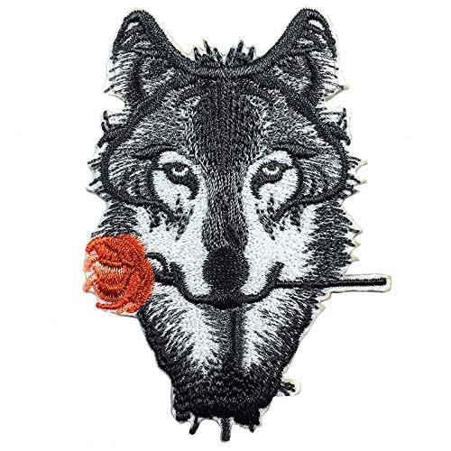 2 Stück Wolf Applikation Stickerei Aufnäher Set, Flicken zum Aufbügeln, Gestickte Flicken Aufnäher, Coole Patches für Männer, Frauen, Jungen, Mädchen, Kinder von NEKOMARUKE