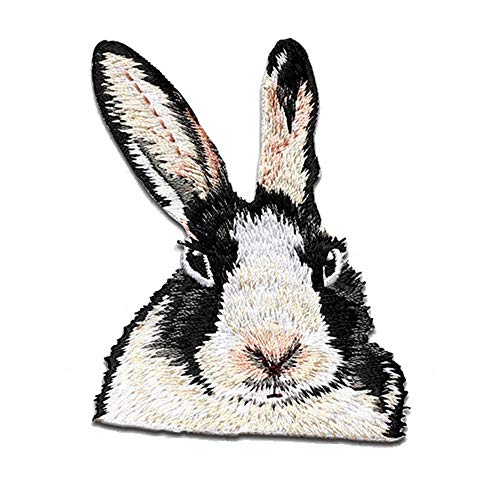 2 Stück kawaii Hase Applikation Stickerei Aufnäher Set, Flicken zum Aufbügeln, Gestickte Flicken Aufnäher, Coole Patches für Männer, Frauen, Jungen, Mädchen, Kinder von NEKOMARUKE