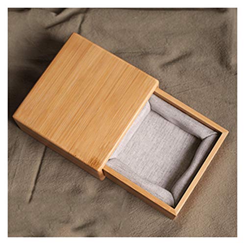 Schmuckkästchen für Frauen Bambus Holz Schmuckschatulle Kleine Schublade Tragbare Schmuck Organizer Box Quadrat Einfache Jade Armband Schmuckkiste Schmuckaufbewahrung ( Color : With lining small ) von NENYAO