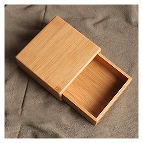 Schmuckkästchen für Frauen Bambus Holz Schmuckschatulle Kleine Schublade Tragbare Schmuck Organizer Box Quadrat Einfache Jade Armband Schmuckkiste Schmuckaufbewahrung ( Color : Without lining small ) von NENYAO