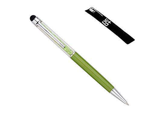 Hochwertiger kapazitiver 2-in-1-Touchscreen-Stift und Kugelschreiber mit Kristallen. Stift beutel und Stift Nachfüllung enthalten (LIMETTE) von NEO+