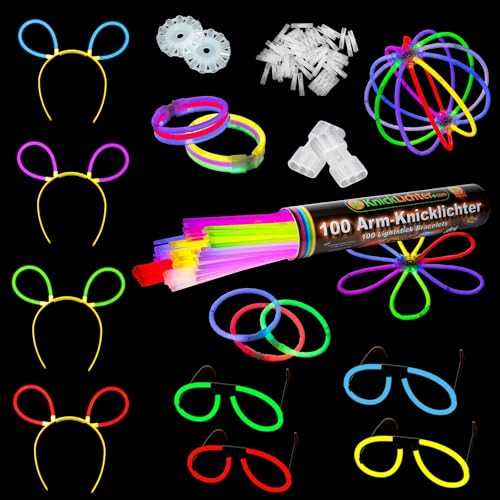 Knicklichter Party Box 2 Go | Komplettset für Vier Personen | Neon Leuchtstäbe | hoch elastische Spezialverbinder | Brillen | Testurteil 1,4 sehr gut, Menge:1 Rolle von NEON FUN