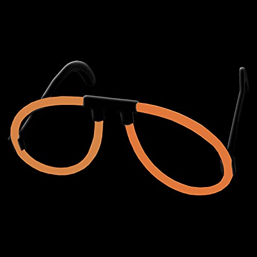 NEON FUN Knicklichter Piloten Brille ORANGE | Komplettset inklusive allem Zubehör | Menge individuell bestellbar, Menge:1 Stück von NEON FUN