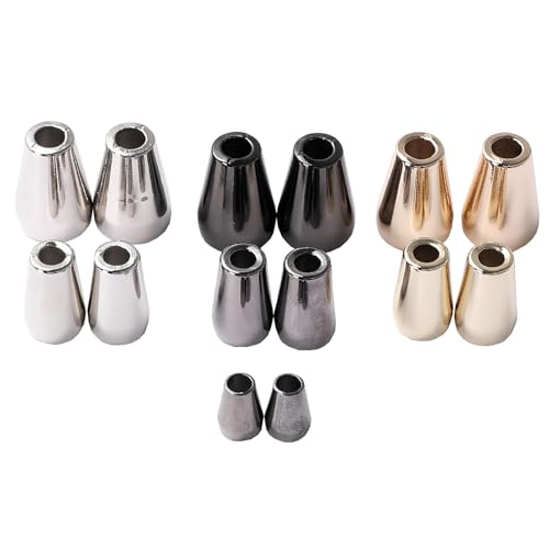 Metallstopper-Kordelenden, Kordelzug-Hoodie-Kordelverschluss, Rotguss, Silber und Gold. für Sweatshirt Kapuzenpullover Jacken Rucksack Hose Und Kleider [SILVER (Large - 14mm), 2 Pieces] von NEOTRIMS