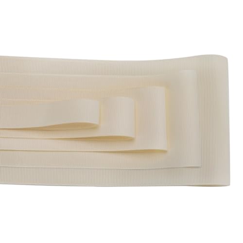 Ripsband 10 Meter Rolle Beidseitig Petersham, 19mm 32mm 50mm 75mm 100mm Bastel Hochzeitsbesatz. (Dark Ivory,50mm) von NEOTRIMS