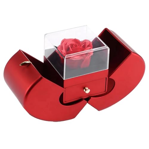 NERTOEE 1 x rote Schmuckschatulle für chinesischen Valentinstag, ewige Blume, Geburtstagsgeschenk von NERTOEE