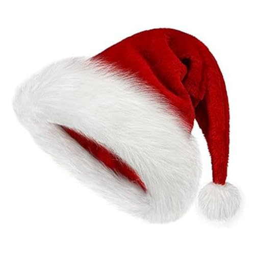 NERTOEE Weihnachtsmütze, Weihnachtsmütze für Unisex, Extra Dicke Pelz-Weihnachtsmütze für Festliche Neujahrsparty von NERTOEE