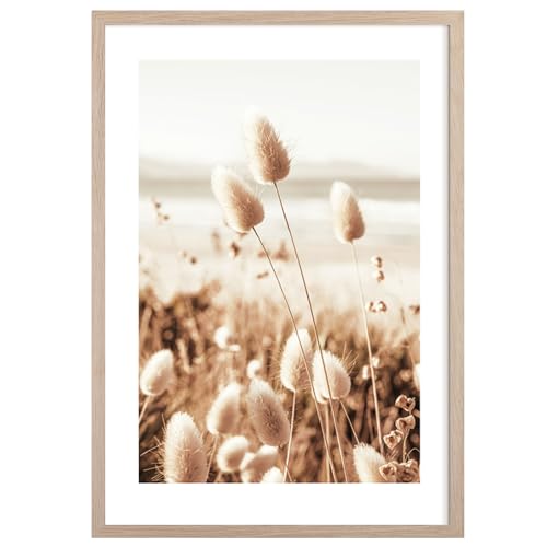 NESCL Bilderrahmen für DIN A3 30 x 42 cm Natur Holz Eiche Dünner Rahmen | Posterrahmen Groß Collage | Amerikanische Weiß-Eiche Picture Frame 29,7 x 42cm mit Acrylglas-Frontplatte， 1-Pack von NESCL