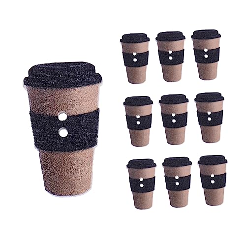 100St Milch tee tasse Knöpfe Nähverschlüsse Knöpfe in Form einer Milchteetasse antike Knöpfe abc wickeltasche säckchen knöpfe zum annähen aus holz Holzknöpfe zum Nähen hölzern NESTINGHO von NESTINGHO